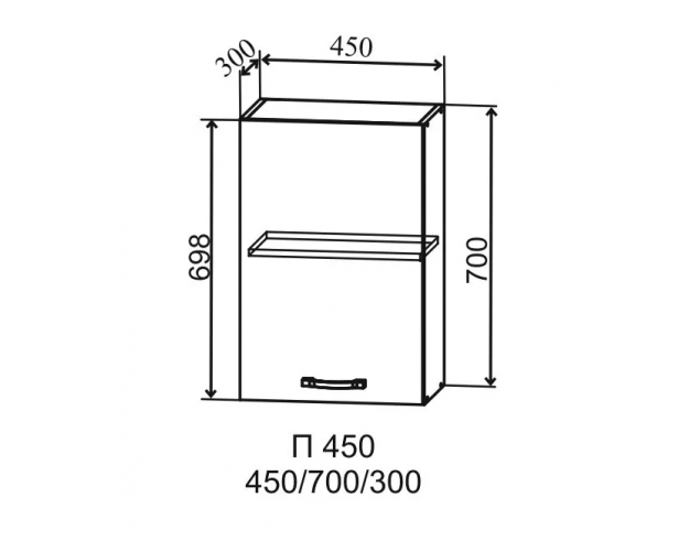 Гарда П 450 шкаф верхний (Белый патина/корпус Серый)