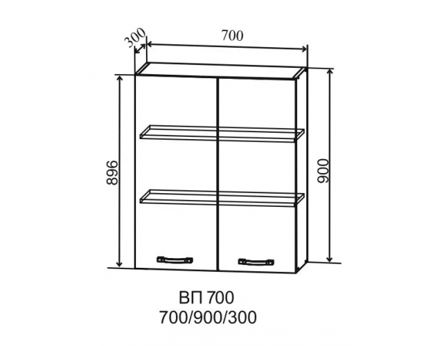 Ройс ВП 700 Шкаф верхний высокий (Лазурь софт/корпус Серый)