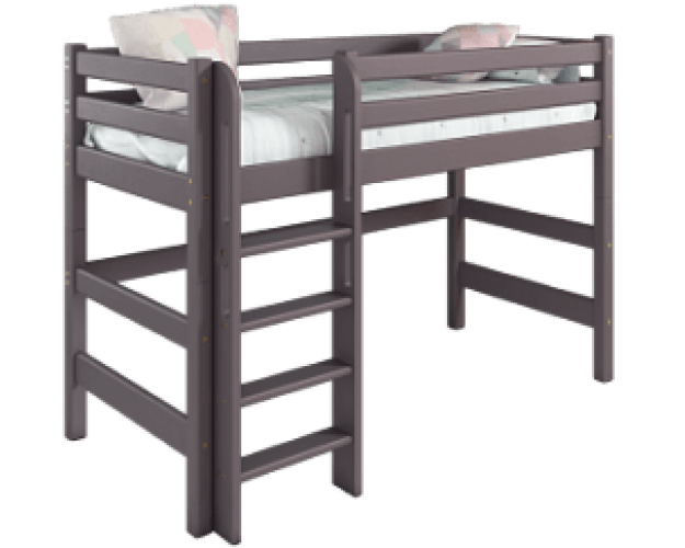 Кровать Соня вариант 5 полувысокая с прямой лестницей лаванда
