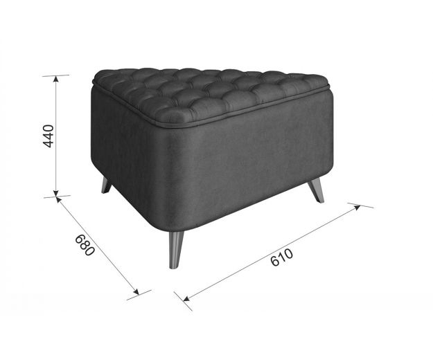 Пуф Трио 2 топаз велюр