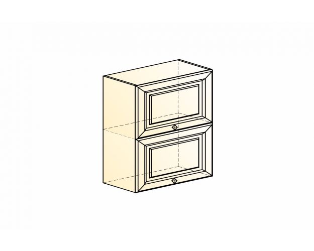 Атланта Шкаф навесной L500 Н720 (2 дв. гл.гориз.) (эмаль) (Белый/Сливки патина платина)