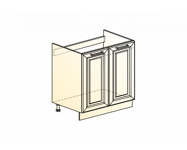 Монако Шкаф рабочий под мойку L800 (2 дв. гл.) (Белый/Лаванда матовый)