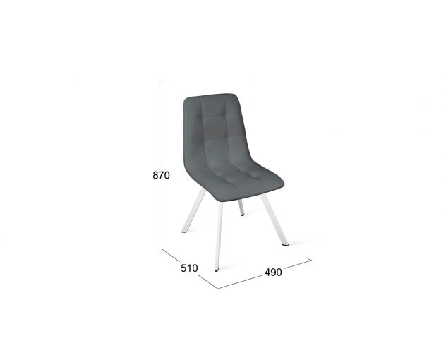 Стул «Бруно» (паук Т2) Белый муар/Кожзам Серый Стул «Бруно» (паук Т2) Белый муар/Кожзам Серый